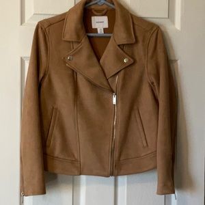 Soft suede-like biker style jacket